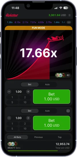 Aviator App Screenshot Gameplay